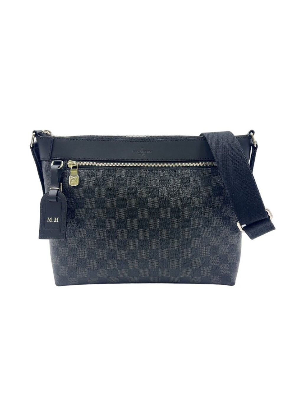 Louis Vuitton Mick PM Damier Graphite Initial Leather Black Shoulder Bag Silver - Picture 1 of 14